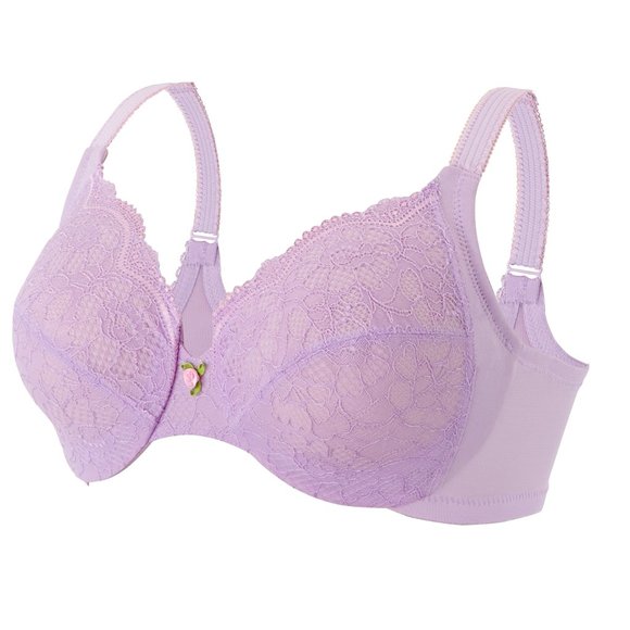 Set of 3! 34C Wonderwire Lace Bra (Side-Smoothing) MAX-COMFORT Violet NEW - Picture 1 of 11